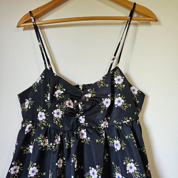 NWT FREE PEOPLE FLORAL IN A BUBBLE MINI DRESS OB1725278 SIZE L / 12 - Picture 3 of 16